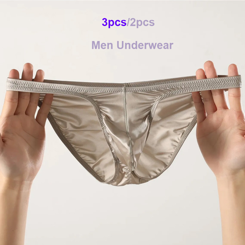 Pouch Boxer Pouch - Sexy Herren-Unterwäsche Glänzende Satin-Slips mit Niedrigem