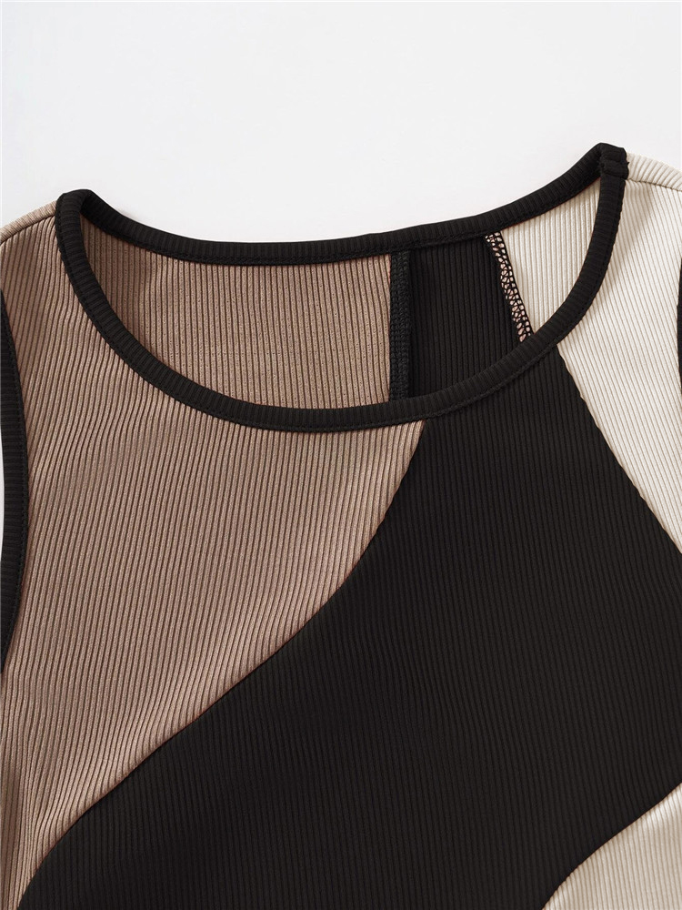Lässiges Patchwork-Rippstrick- – Tank Top Ribbed Bewertung und Preis